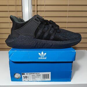 Brand new Adidas EQT Support 93/17 Triple Black Sneakers BY9512 Mens US 10.5